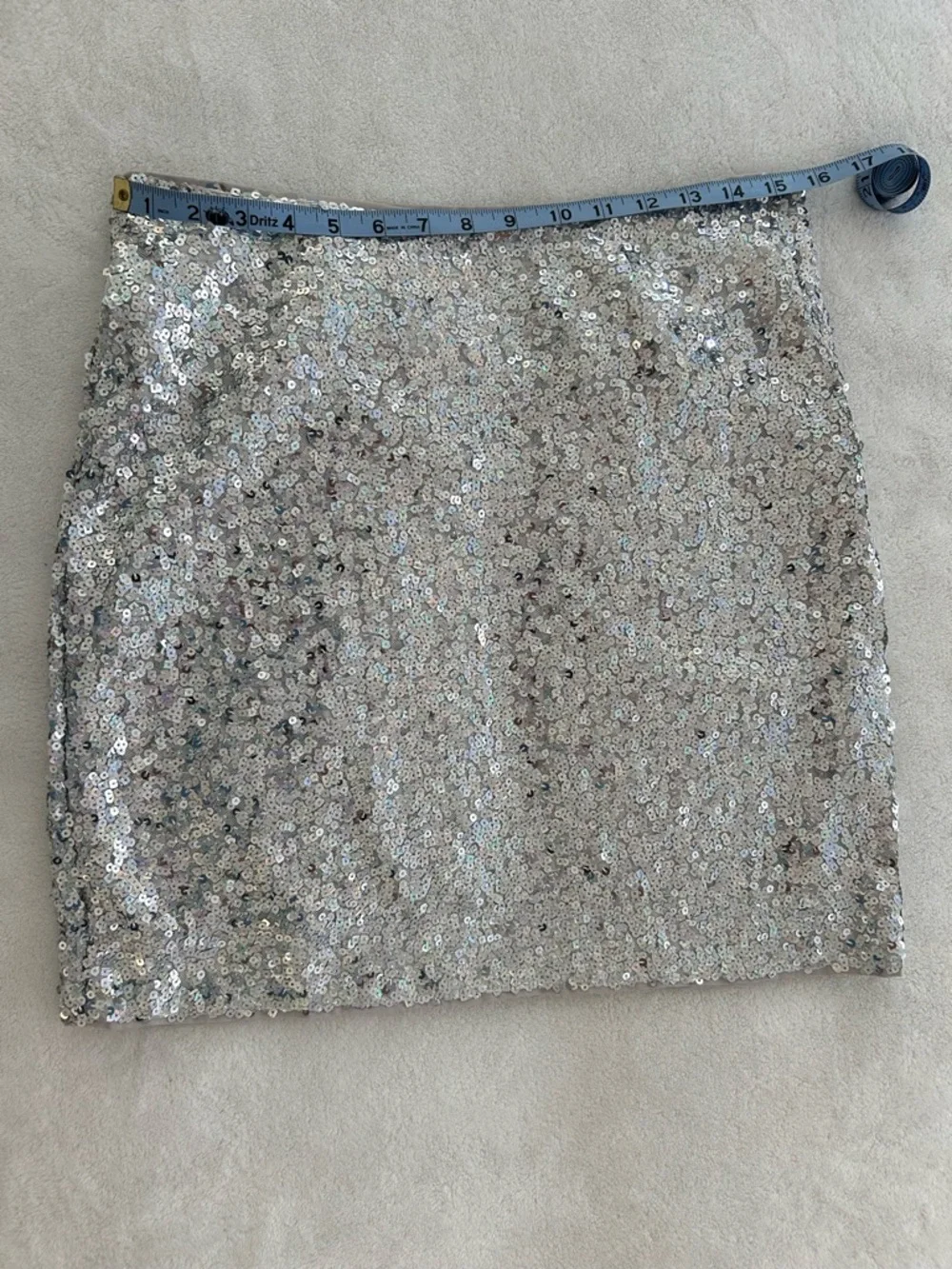 Silver Sequin Mini Skirt - Sparkley - Picture 4 of 8